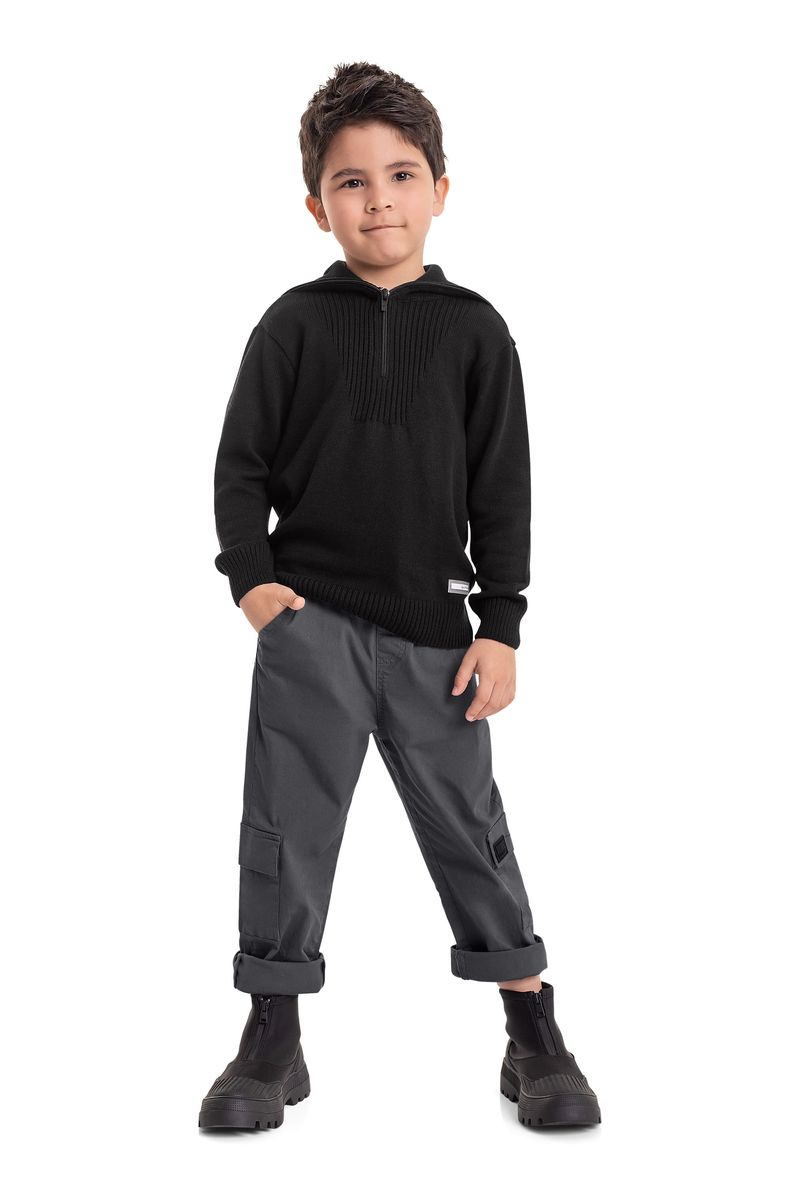 Casaco-em-Trico-Infantil-Menino--Preto--Quimby