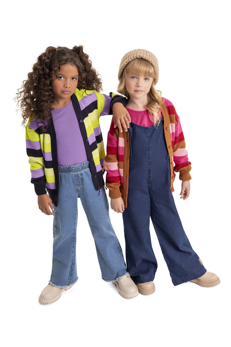 Cardigan-Listrado-em-Trico-Infantil-Menina--Roxo--Quimby