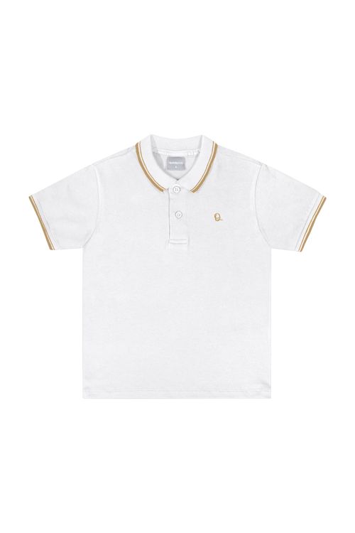 Camisa Polo Infantil para Menino (Branco) Quimby