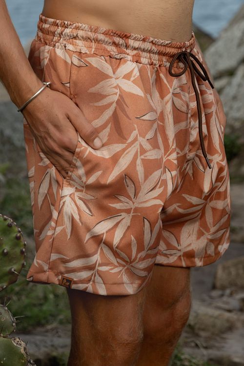 Short Masculino em Microfibra Estampada (Laranja) The Philippines