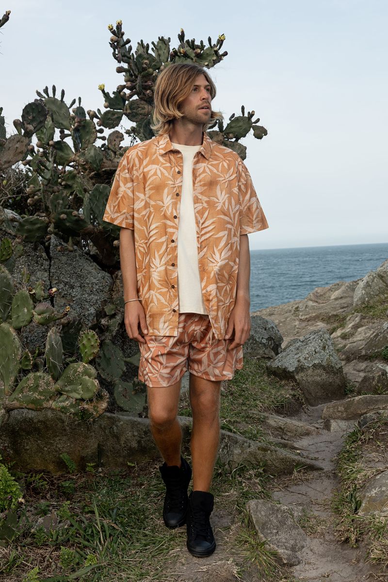 Short-Masculino-em-Microfibra-Estampada--Laranja--The-Philippines