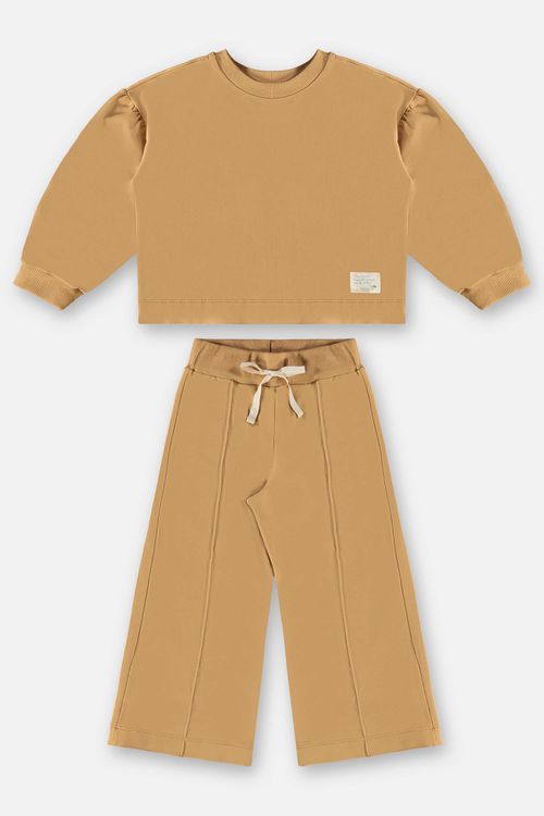 Conjunto Blusão e Calça Infantil Menina (Marrom) Up Baby
