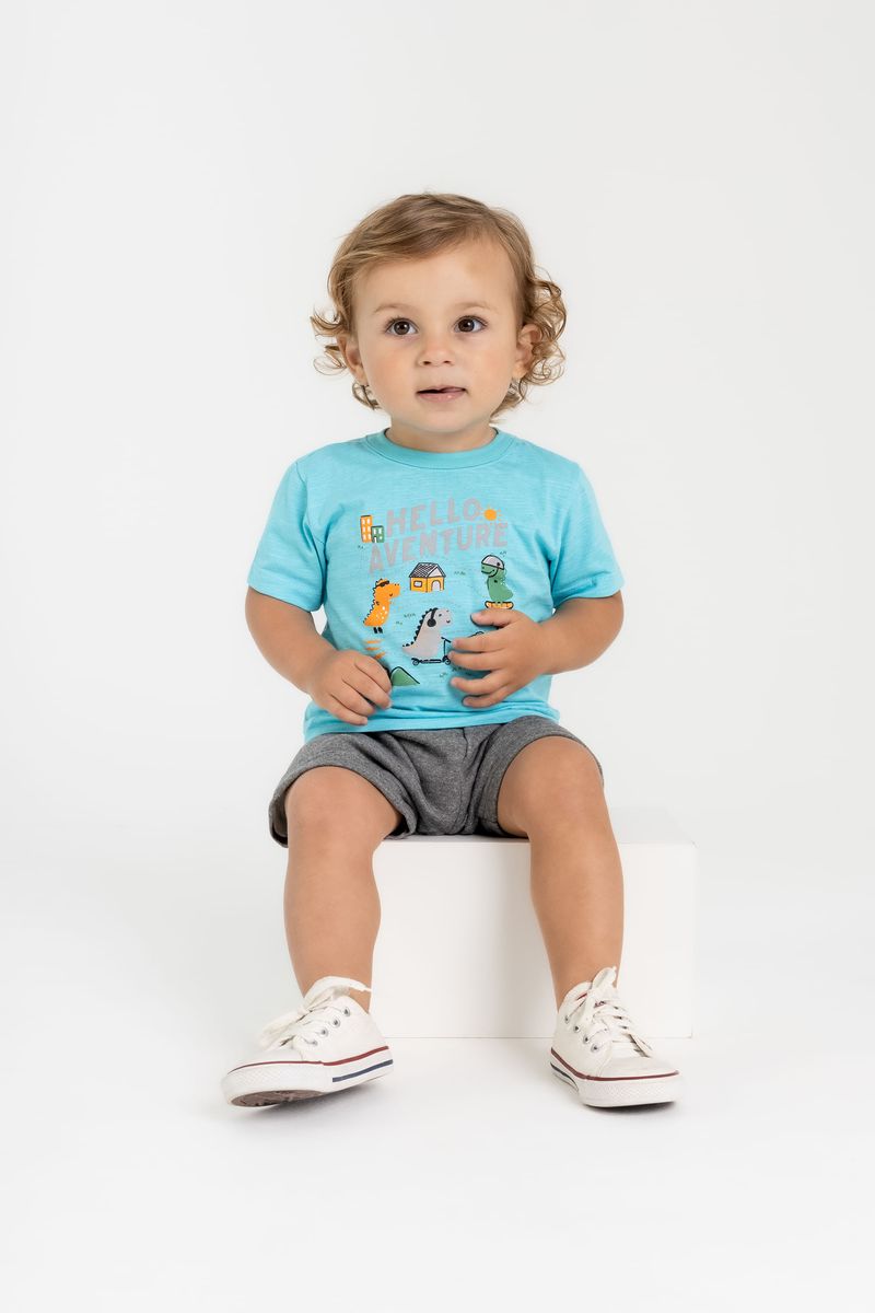 Conjunto-com-Camiseta-e-Bermuda-para-Menino-Azul
