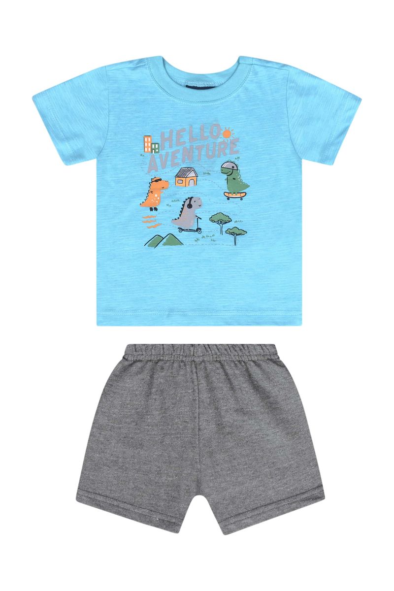 Conjunto-com-Camiseta-e-Bermuda-para-Menino-Azul