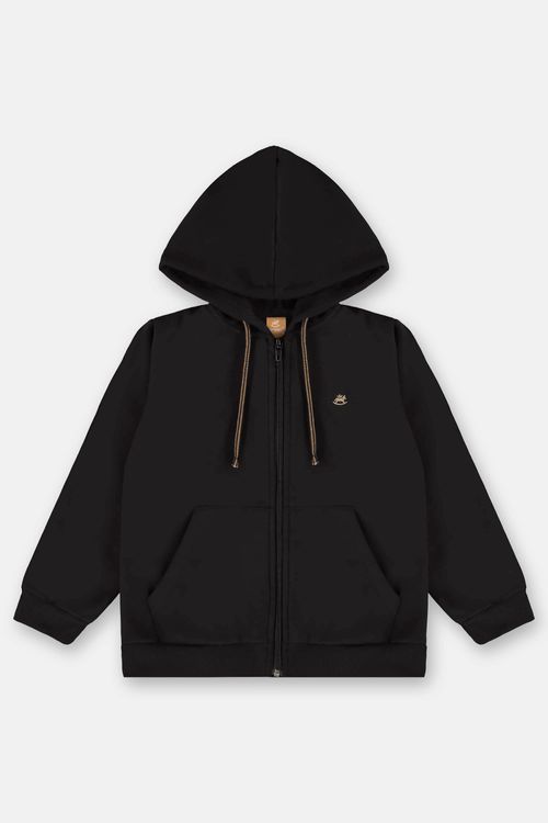 Jaqueta Básica em Moletom Infantil Menino (Preto) Up Baby