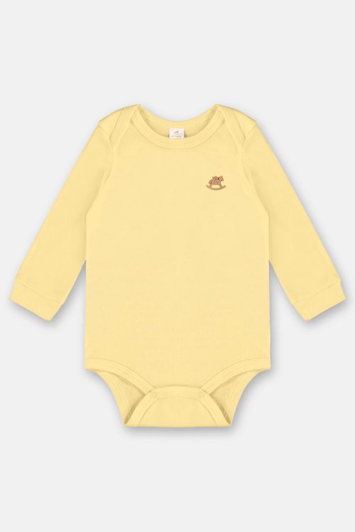 Body Manga Longa em Suedine Unissex para Bebê (Amarelo) Up Baby