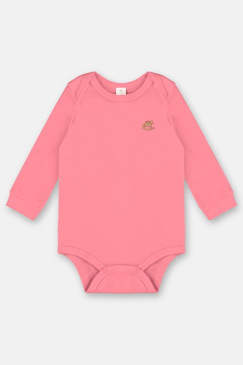 Body Manga Longa em Suedine Unissex para Bebê (Rosa) Up Baby
