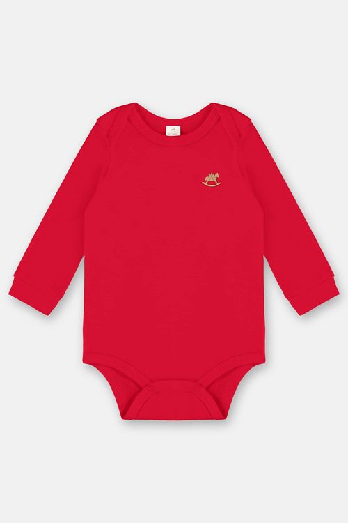 Body Manga Longa em Suedine Unissex para Bebê (Vermelho) Up Baby