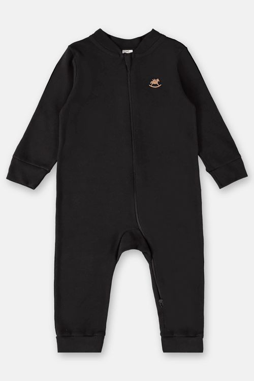 Macacão Básico em Suedine Unissex para Bebê (Preto) Up Baby