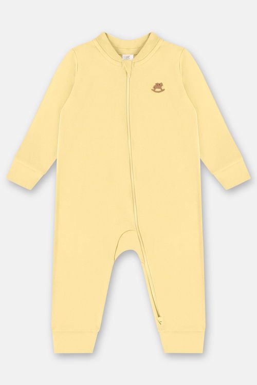 Macacão Básico em Suedine Unissex para Bebê (Amarelo) Up Baby