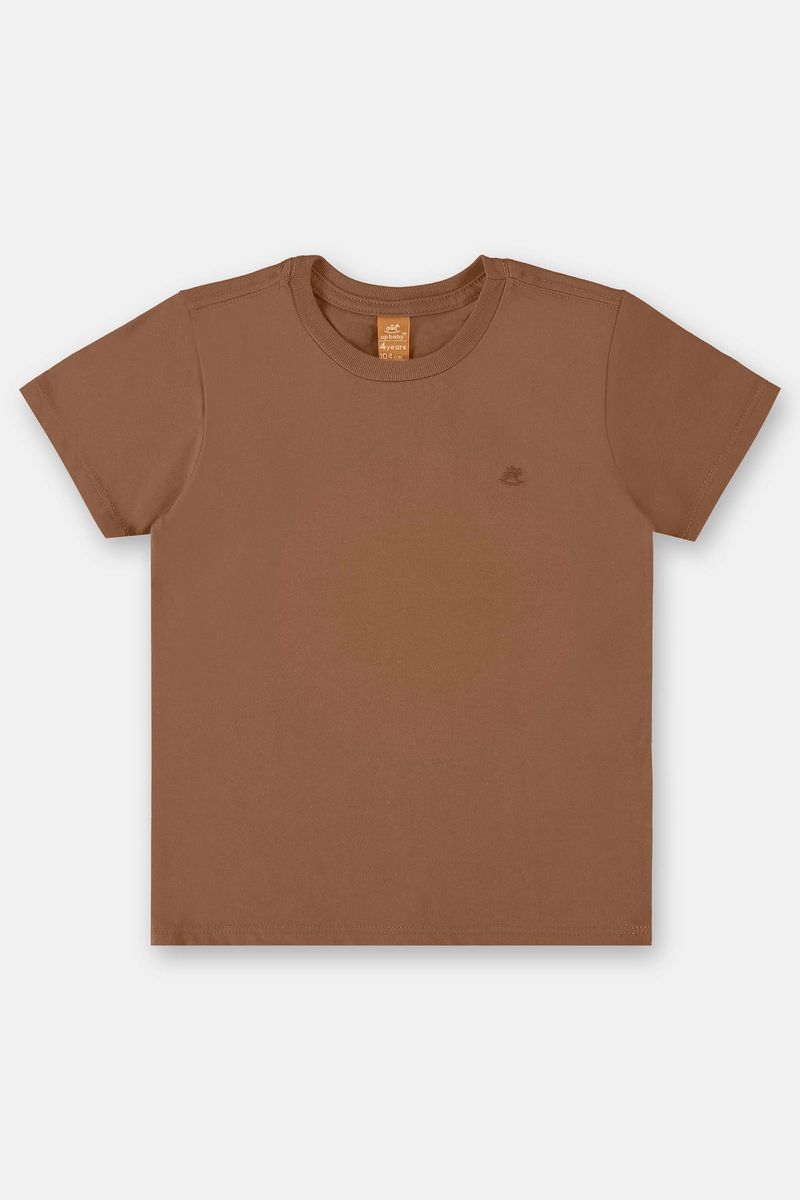 camiseta-infantil-masculino-em-meia-malha-marrom-frente