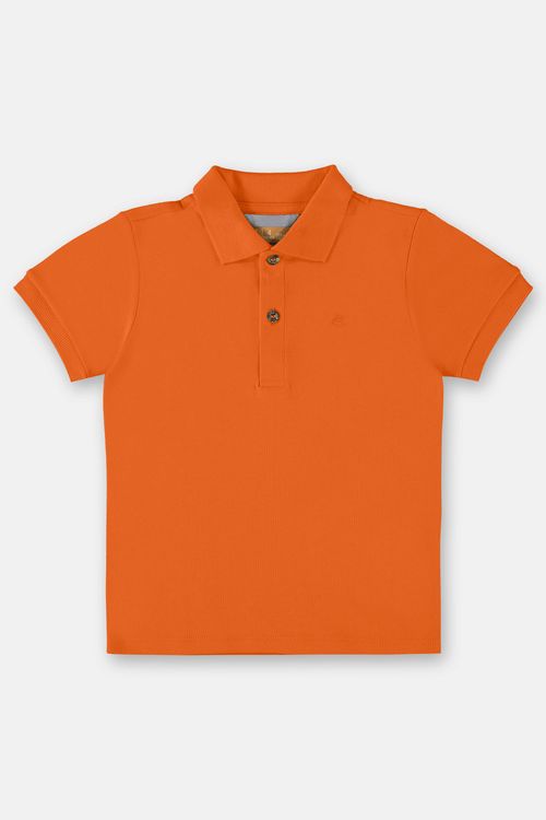 Camisa Polo Infantil para Menino em Suedine (Laranja) Up Baby