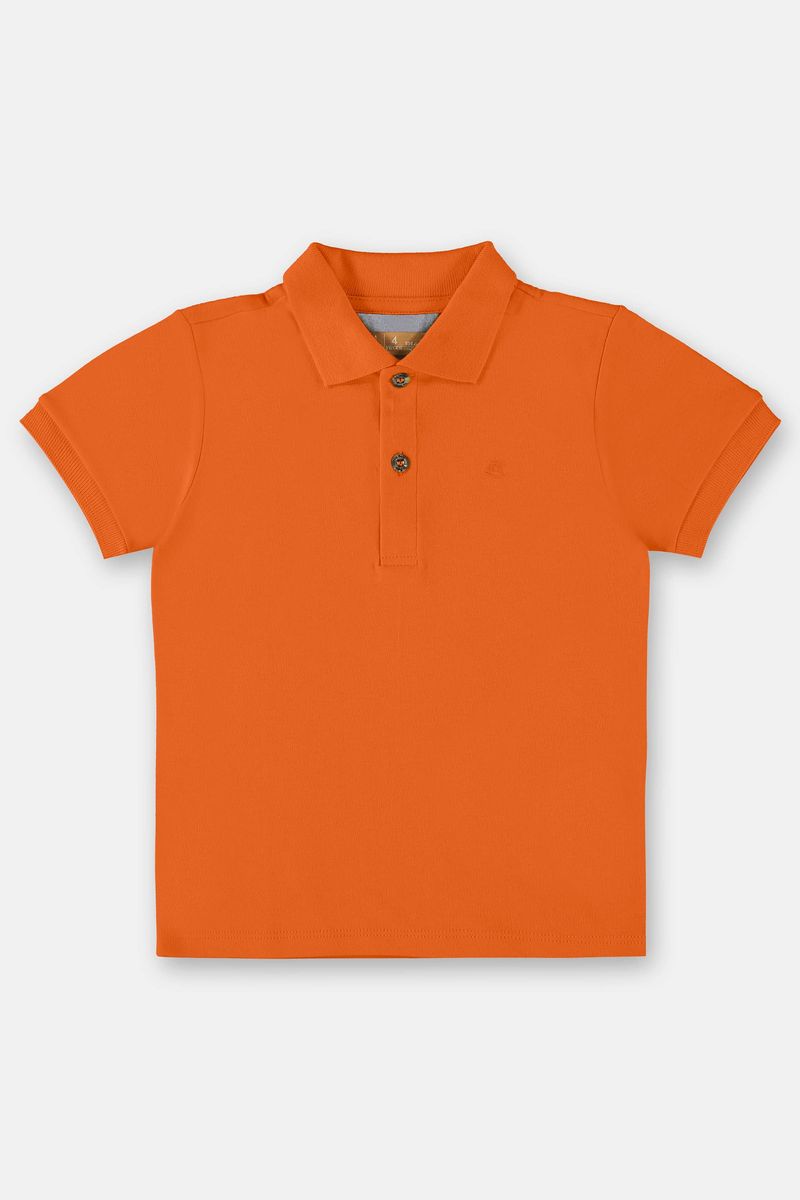 camisa-polo-infantil-menino-em-suedine-laranja-frente