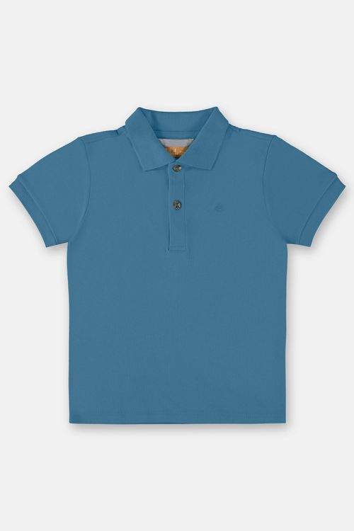 Camisa Polo Infantil para Menino em Suedine (Azul) Up Baby