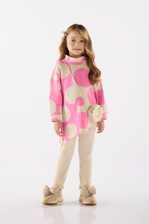 Conjunto Blusão e Legging em Molecotton Infantil (Rosa) Up Baby