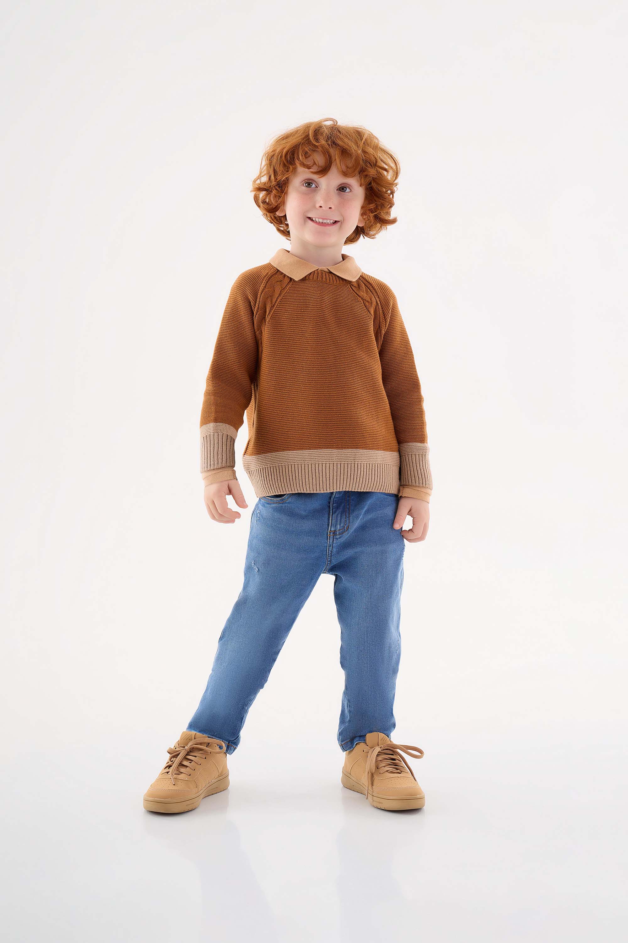 Blusão em Tricô Infantil para Menino (Marrom) Up Baby