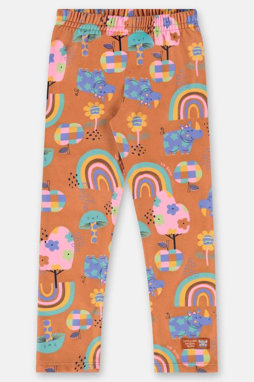 Calça Legging Infantil em Malha Peluciada (Laranja) Up Baby