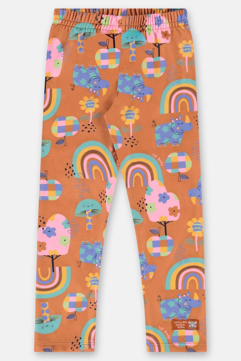 calca-legging-infantil-malha-peluciada-laranja-frente