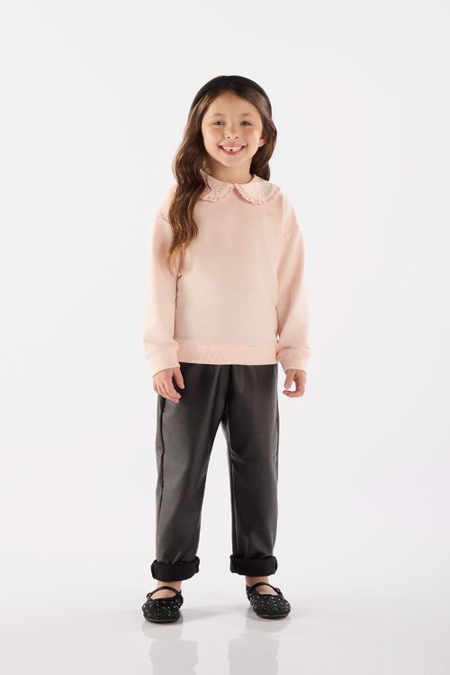 Blusão Infantil Feminino em Moletom (Rosa) Up Baby