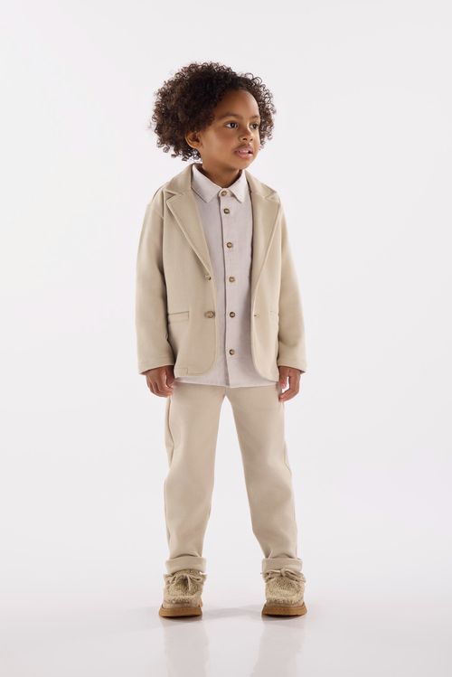 Blazer Infantil em Malha Alfaiataria (Bege) Up Baby