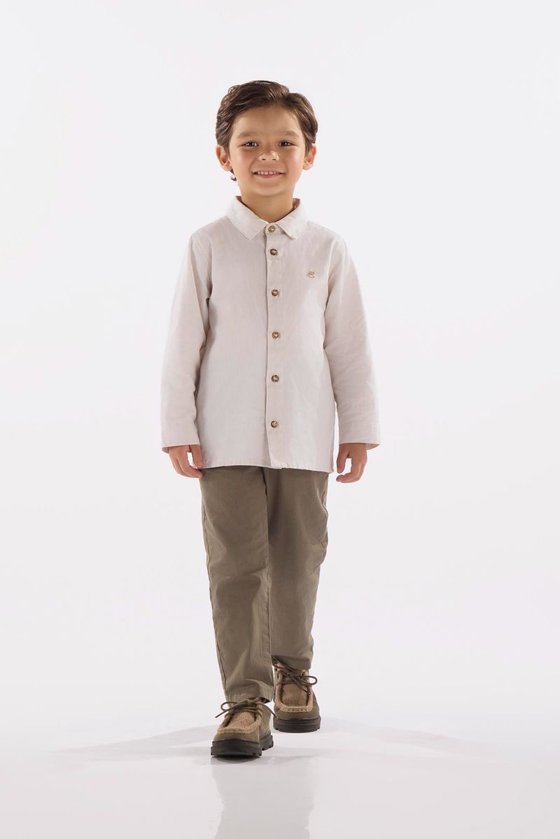 camisa-infantil-tecido-oxford-bege-frente
