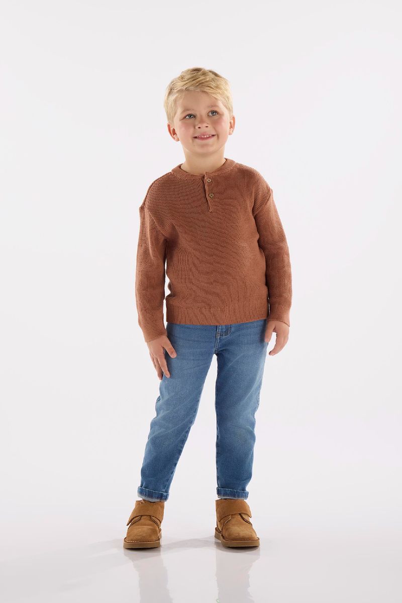 blusao-infantil-masculino-tricot-marrom-frente