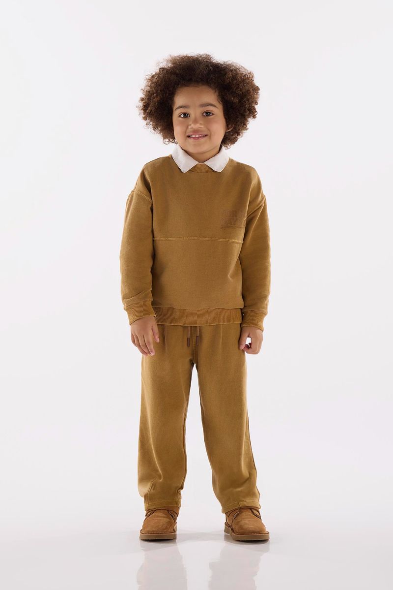 conjunto-infantil-menino-moletom-marrom-frente