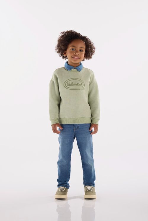 Blusão Infantil em Moletom Linho Felpado (Verde) Up Baby