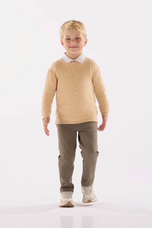 Blusão Infantil Masculino em Malha Aveludada (Marrom) Up Baby