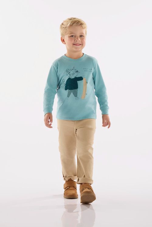 Camiseta Infantil Masculina em Meia Malha (Azul) Up Baby