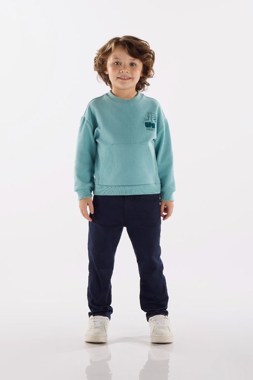 Blusão Infantil Masculino em Moletom Felpado (Azul) Up Baby