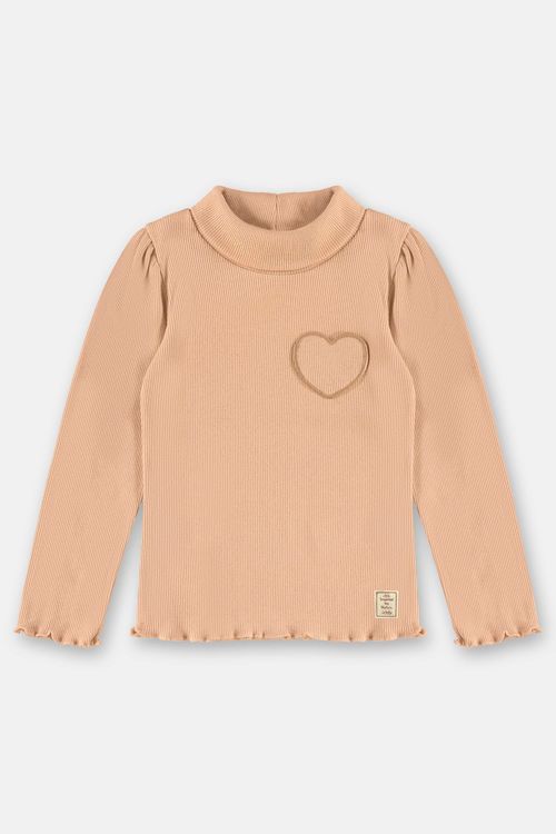 Blusa Infantil Feminino em Ribana com Gola Alta (Marrom) Up Baby