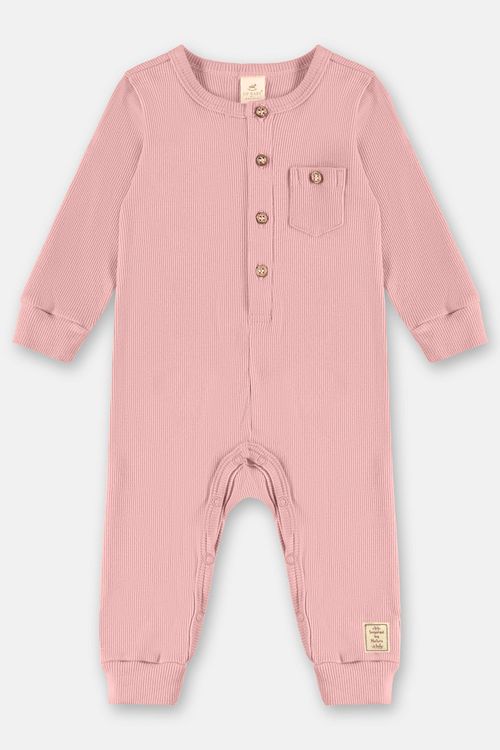 Macacão Nature Unissex Bebê em Ribana (Rosa) Up Baby