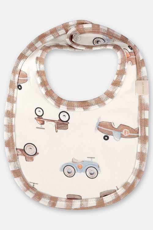 Babador Unissex em Suedine para Bebê (Off White) Up Baby