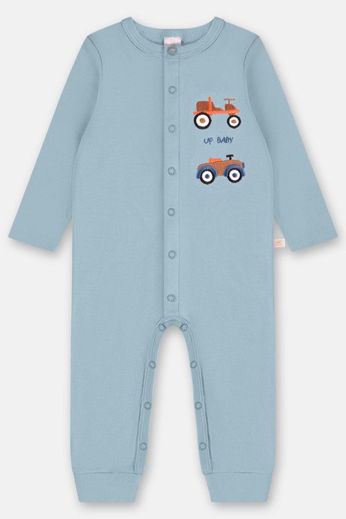 Macacão com Bordado para Bebê Menino (Azul) Up Baby