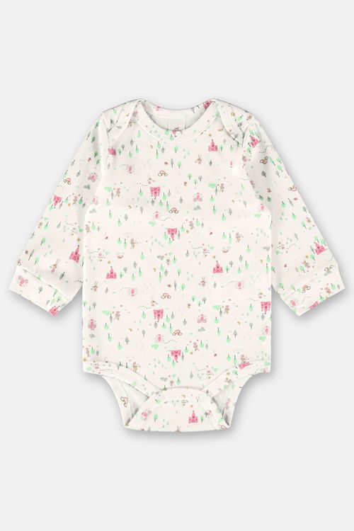 Body Manga Longa para Bebê Menina (Off White) Up Baby
