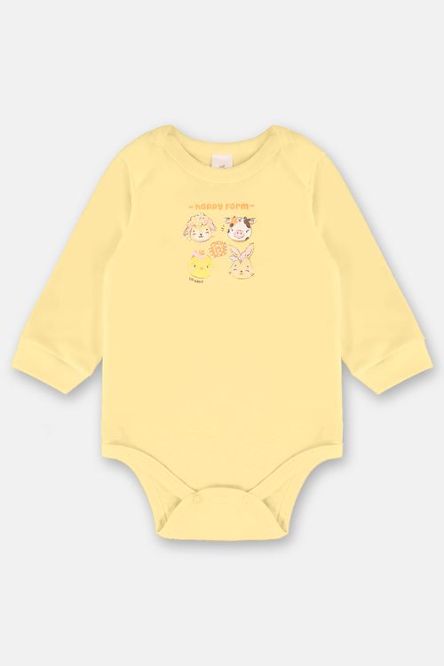 Body Manga Longa com Strass para Bebê Menina (Amarelo) Up Baby