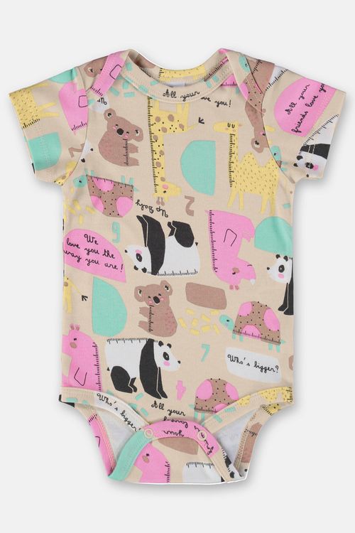 Body Estampado para Bebê Menina (Off White) Up Baby