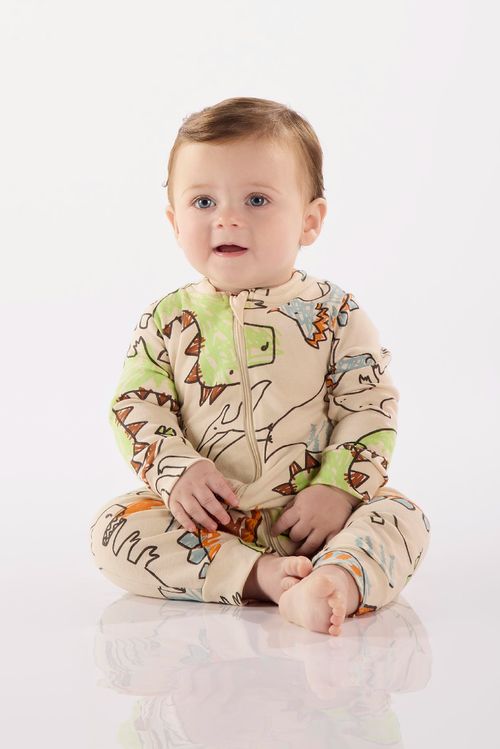 Macacão Essentials para Bebê Menino em Suedine (Bege) Up Baby