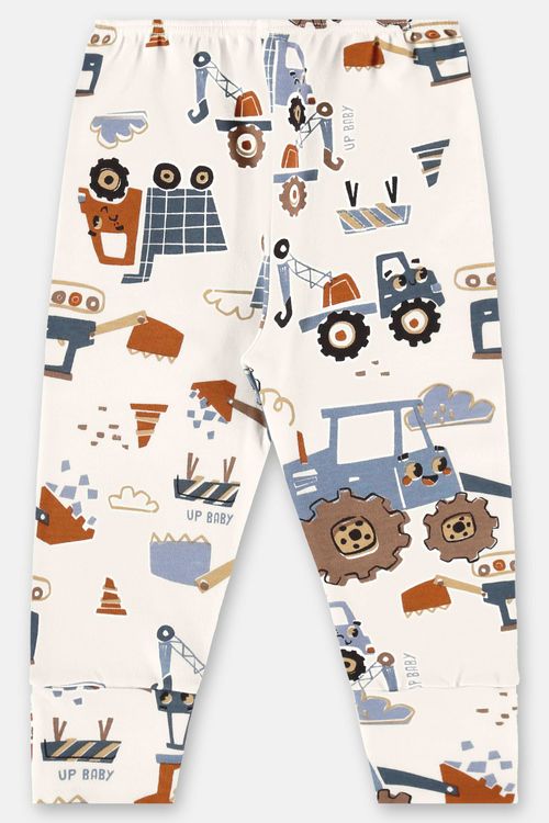 Calça Essentials para Bebê Menino em Suedine (Off White) Up Baby