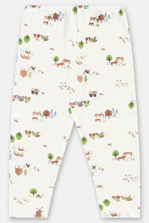 Calça Essentials para Bebê Menino em Suedine (Off White) Up Baby