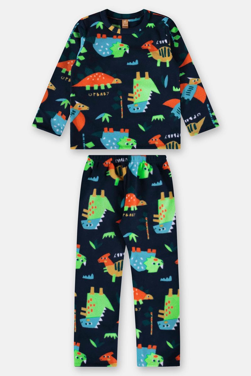 pijama-infantil-unissex-poliester-termico-azul