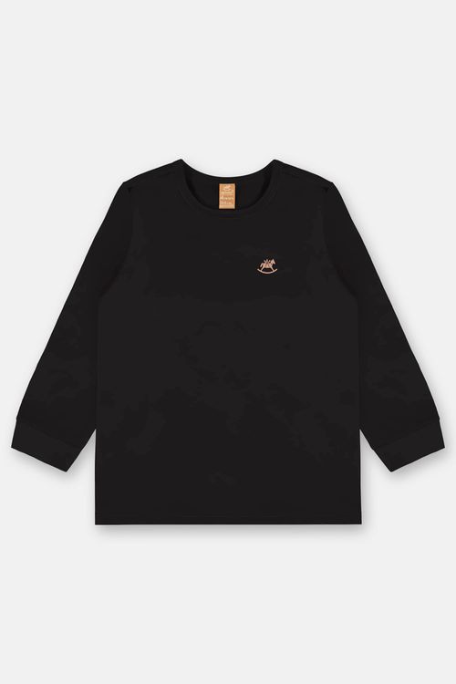 Camiseta Infantil Unissex em Malha Térmica (Preto) Up Baby