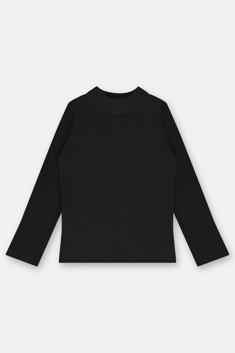 blusa-infantil-feminina-ribana-canelada-preto-frente