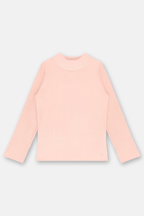 Blusa Infantil Feminina em Ribana Canelada (Rosa Claro) Up Baby