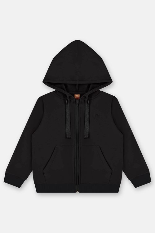 Jaqueta Infantil Feminina em Molecotton Básico (Preto) Up Baby