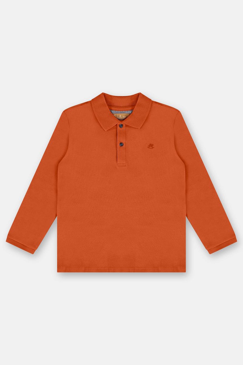 camisa-polo-suedine-infantil-masculino-laranja-frente