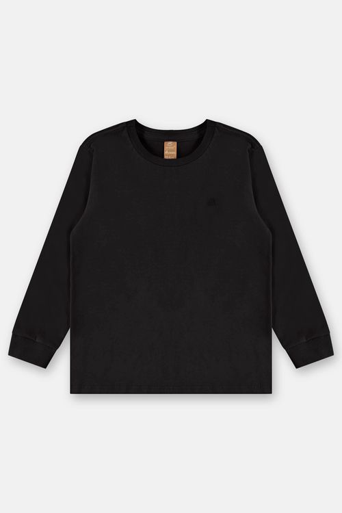 Camiseta Manga Longa para Menino (Preto) Up Baby