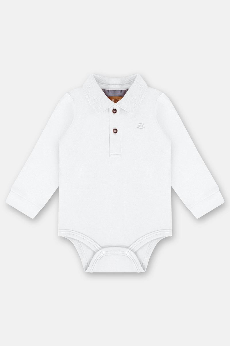 body-polo-bebe-menino-suedine-branco-frente