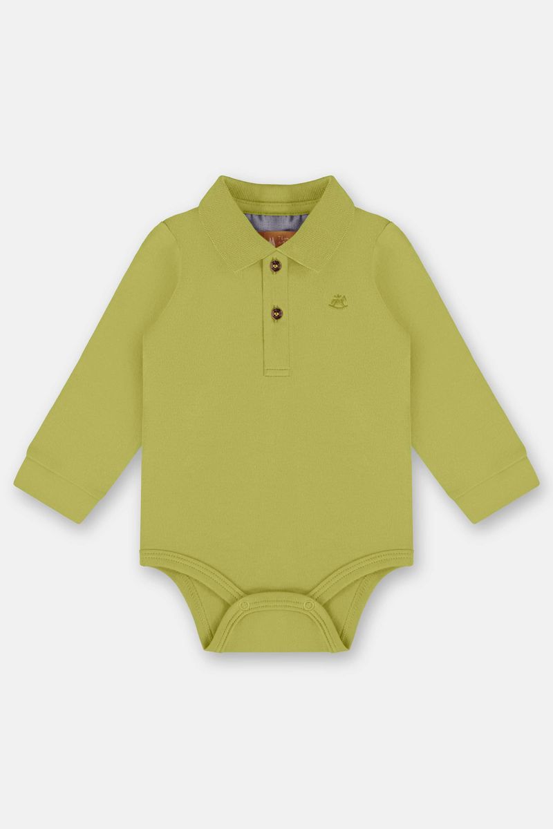 body-polo-bebe-menino-suedine-verde-claro-frente